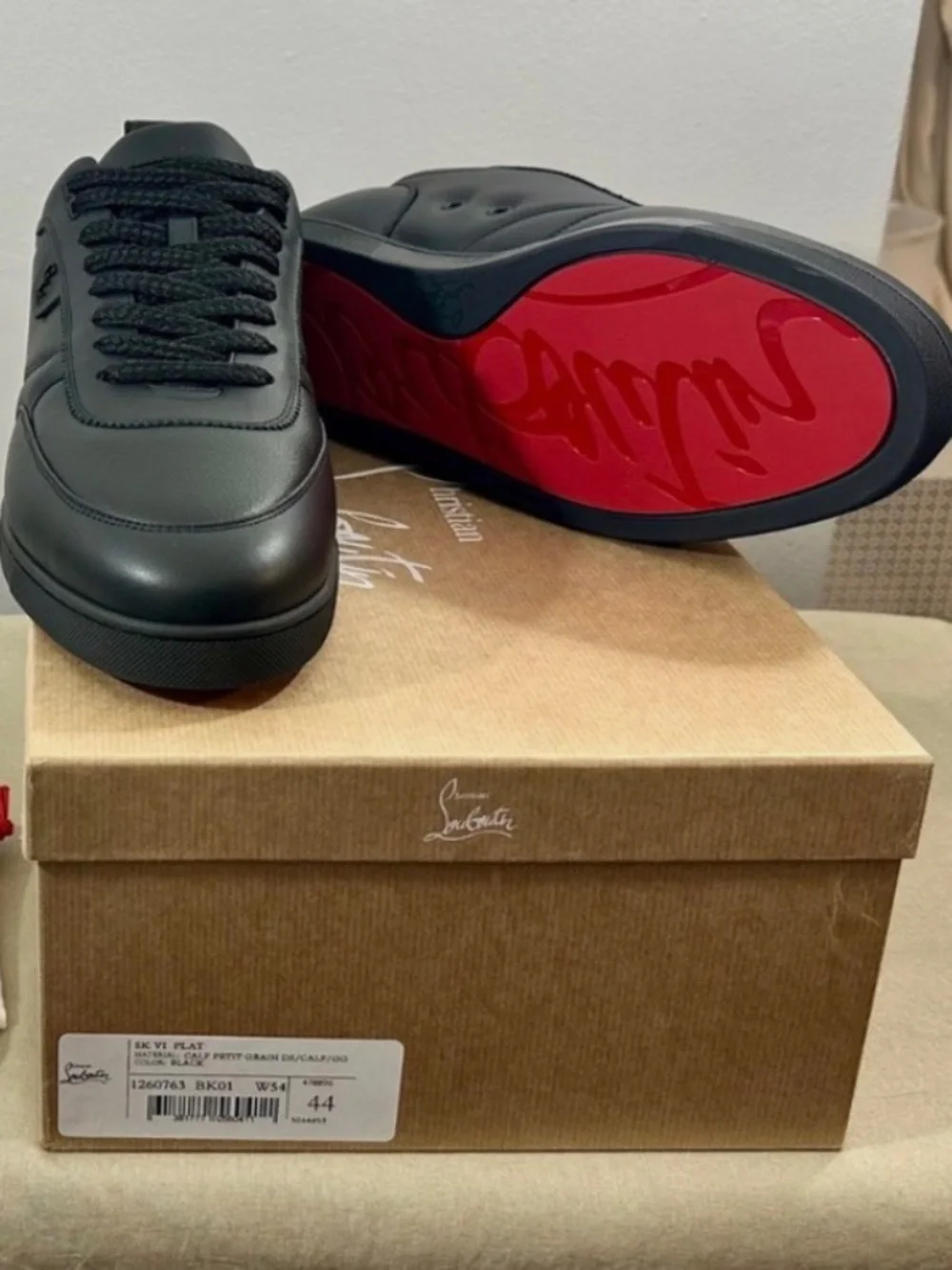 Christian Louboutin SK VI Black Sneakers New & Authentic